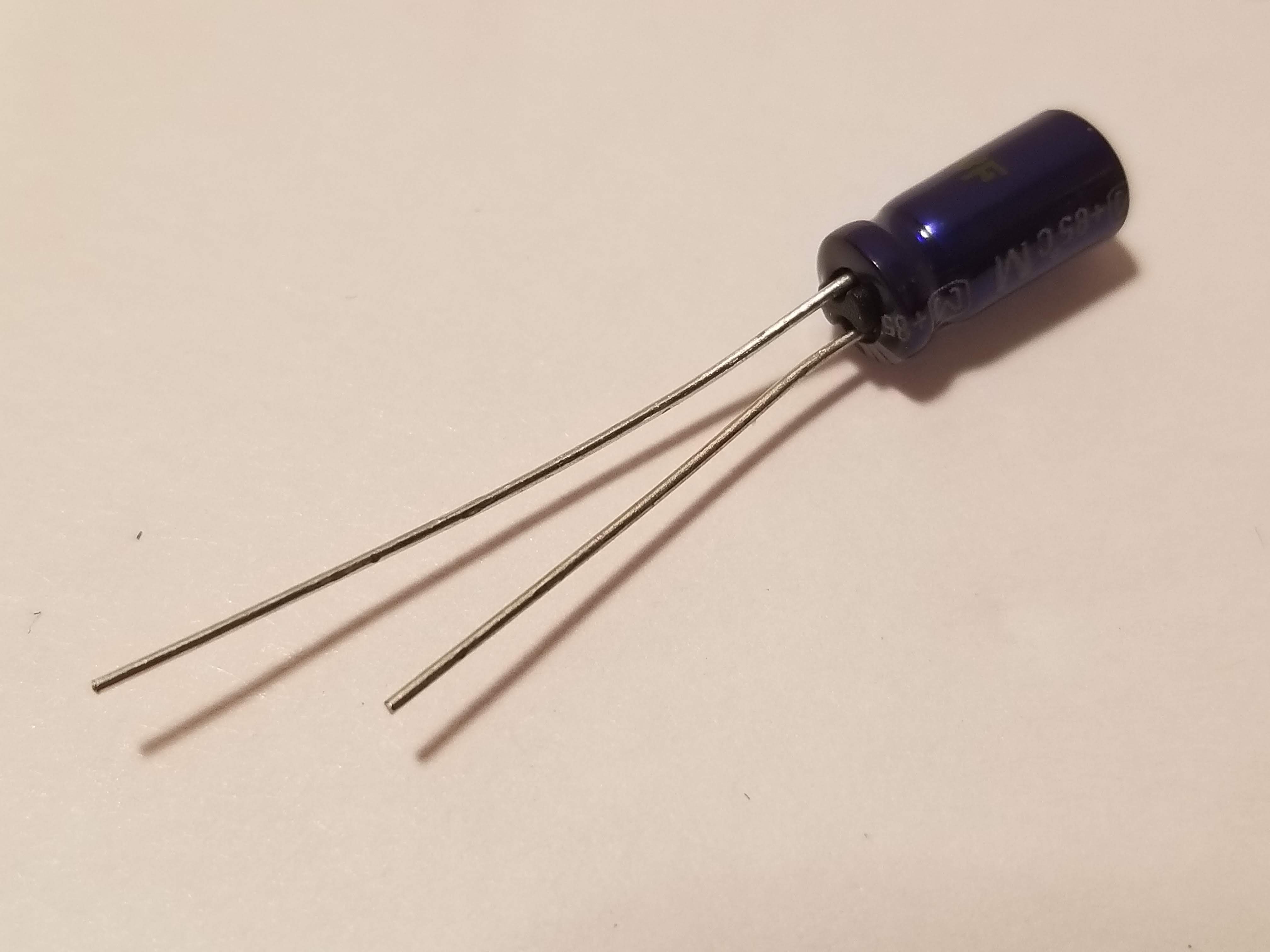 Picture of 1uF Electrolytic Capacitor