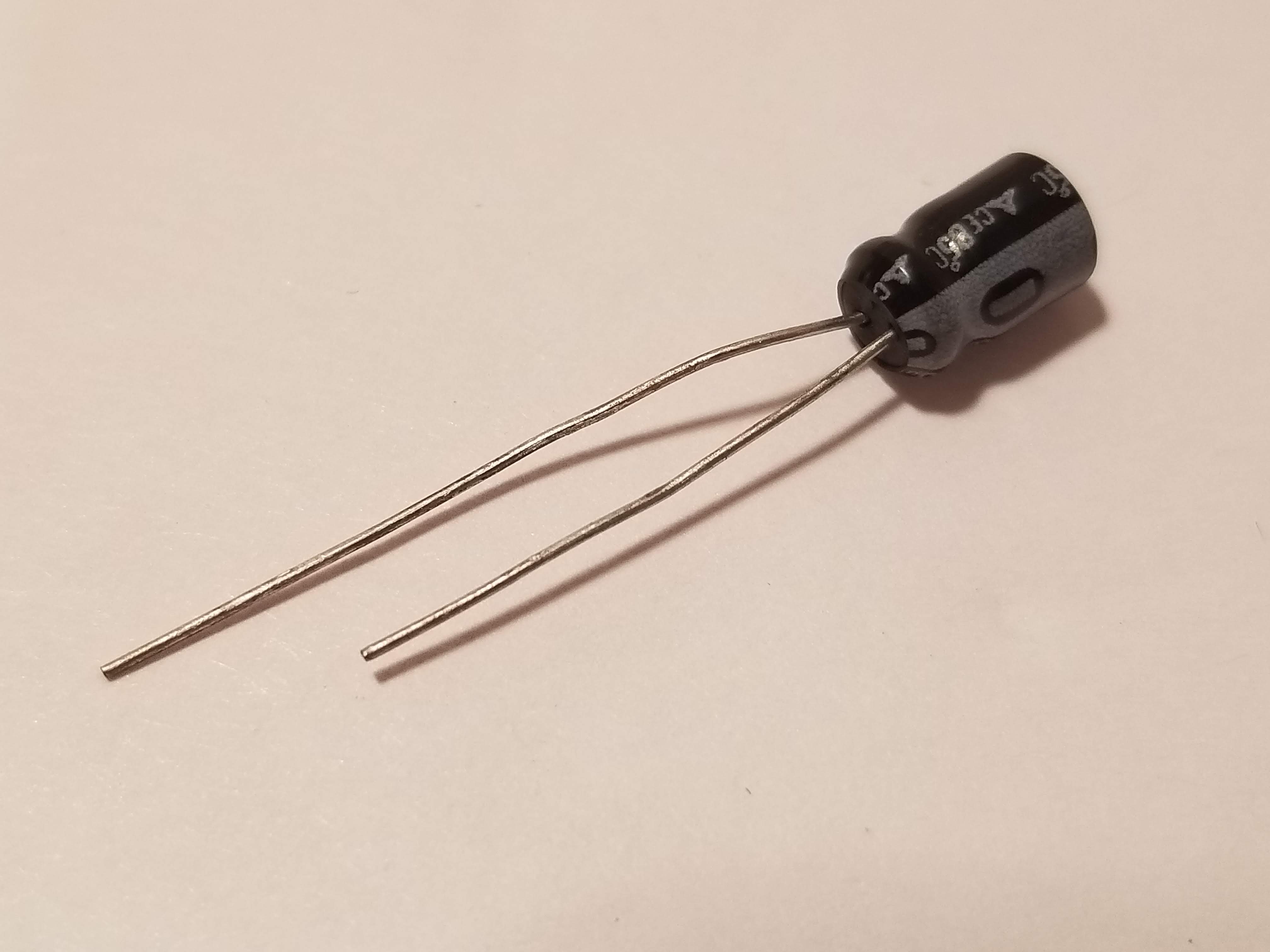 Picture of 2.2uF Electrolytic Capacitor