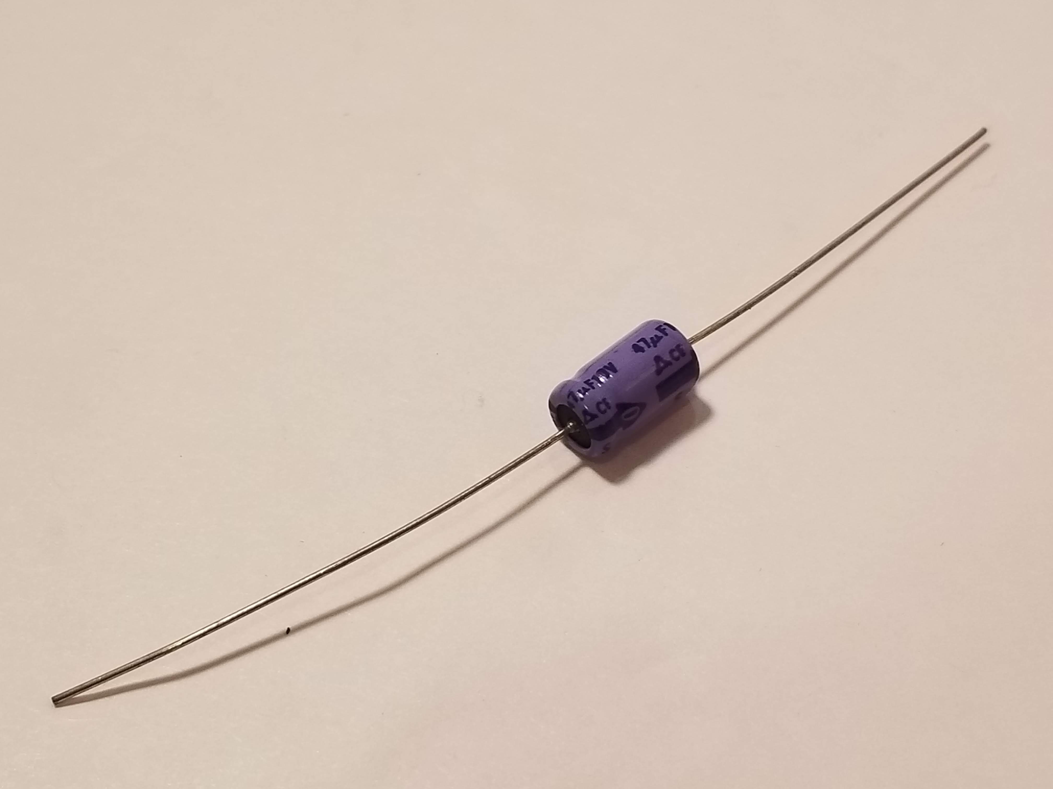 Picture of 47uF Electrolytic Capacitor