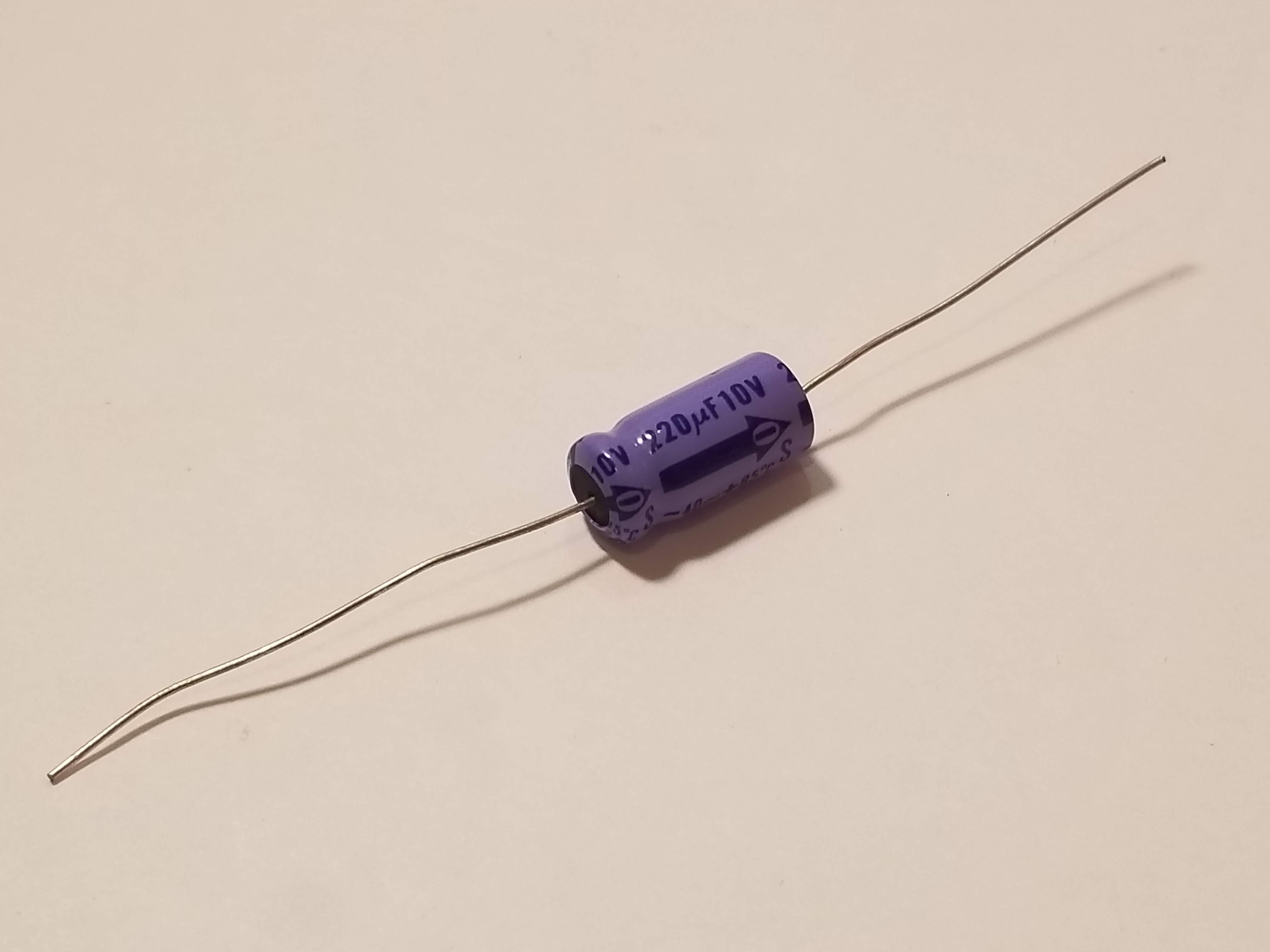 Picture of 220uF Electrolytic Capacitor